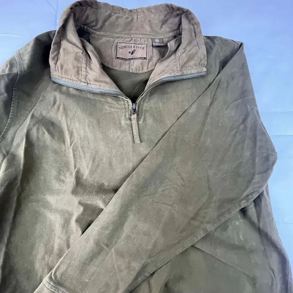 North River Outfitters Men's XL 1/4 Zip Pullover Sweatshirt Cotton Brown - Picture 1 of 9